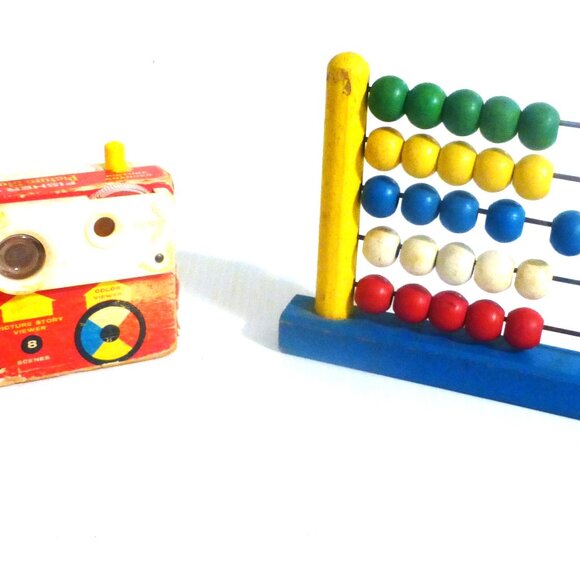 Vintage Fisher Price CAMERA & COUNTING RACK Fisher Price Click Photo Camera - Picture 3 of 9